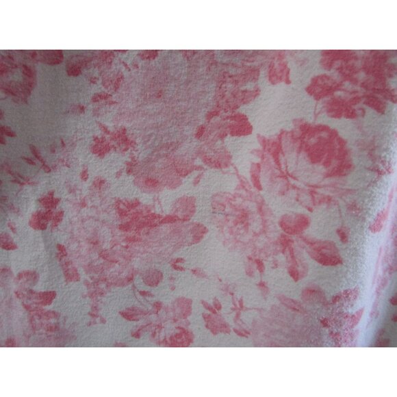 Modest Flannel Nightgown Pink Rose National Ladies M Missing Button Vintage GUC - Picture 10 of 13